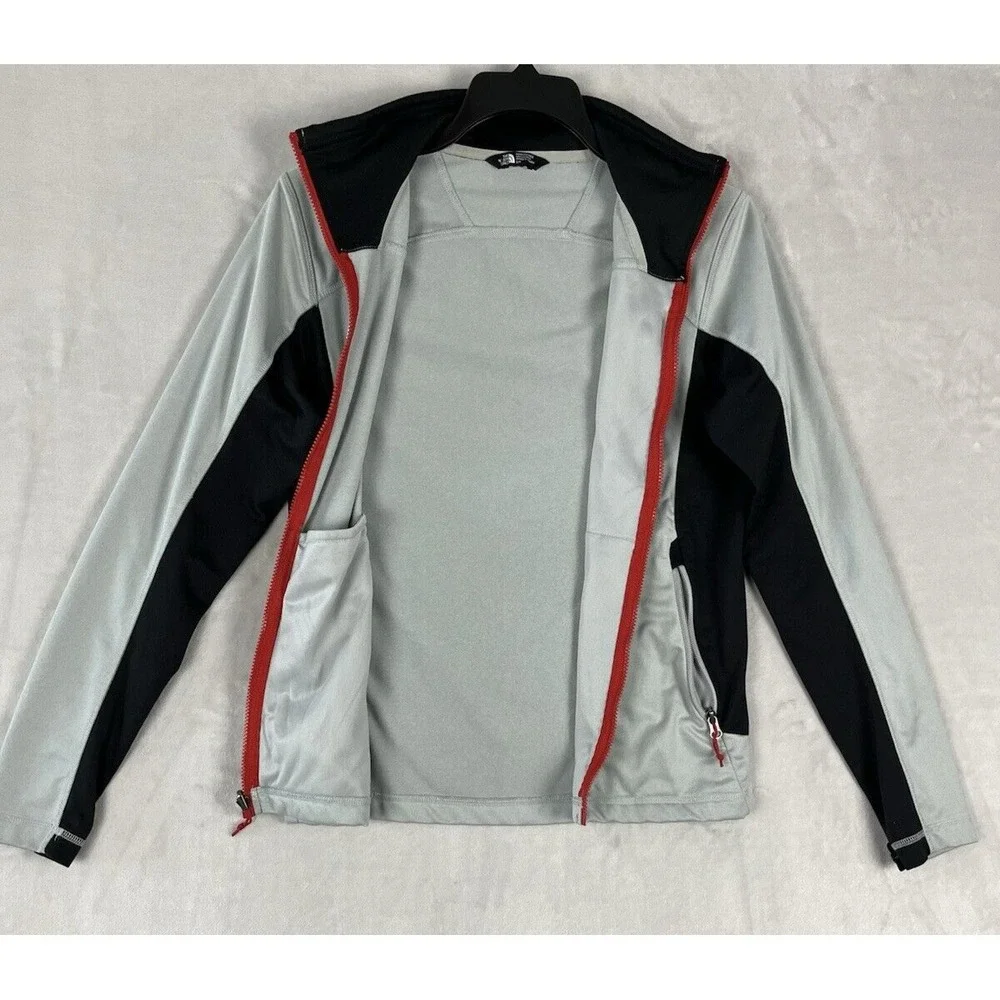 The North Face Jacket Men Small Gray Fleece Full Zip Mock Neck Pockets Outdoors